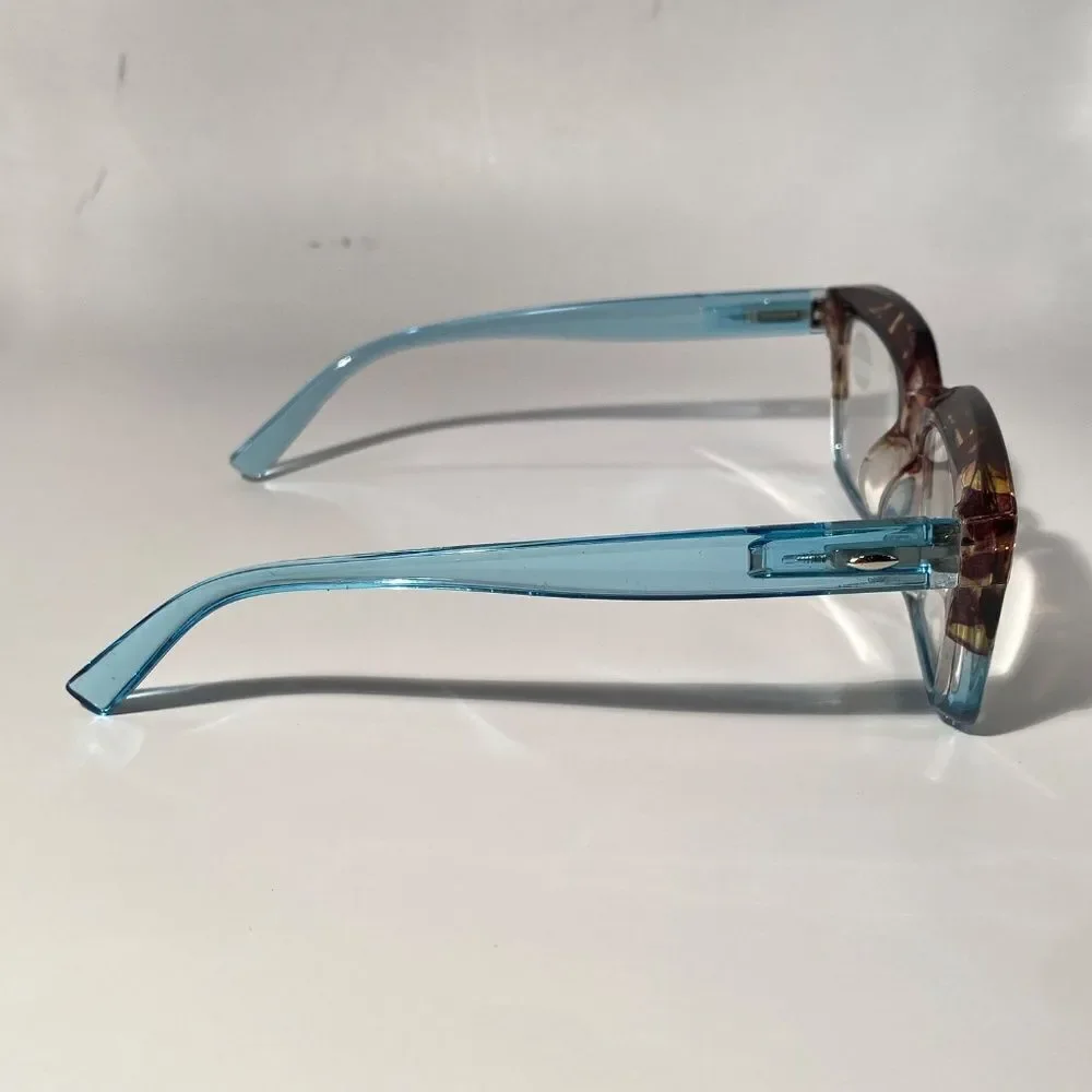 1557 Claudia Square Concave 1.5 NEW Blue Reading Glasses Blue Light Filter